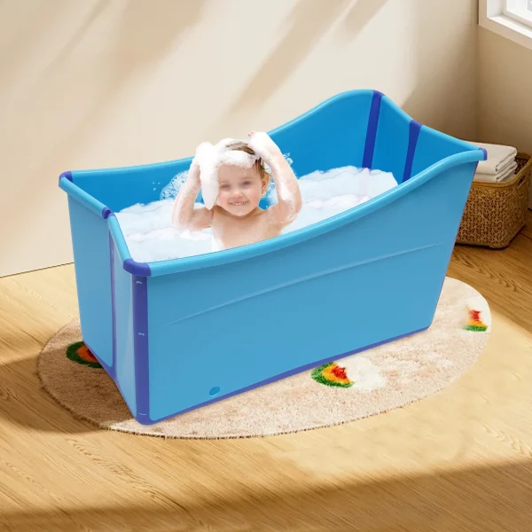 Baignoire grande pliante bleu
